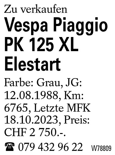 Vespa Piaggio PK 125 XL Elestart