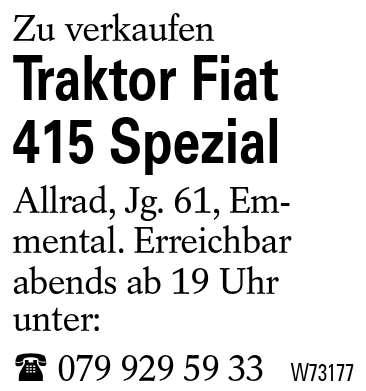 Traktor Fiat 415 Spezial