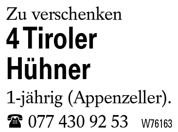 4 Tiroler Hühner