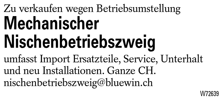 Mechanischer Nischenbetriebszweig