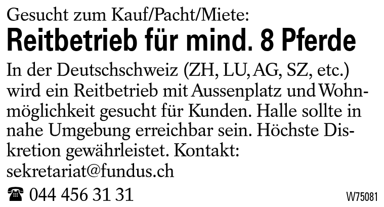 Reitbetrieb für mind. 8 Pferde