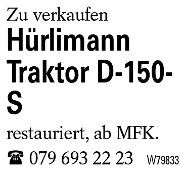 Hürlimann Traktor D-150-S