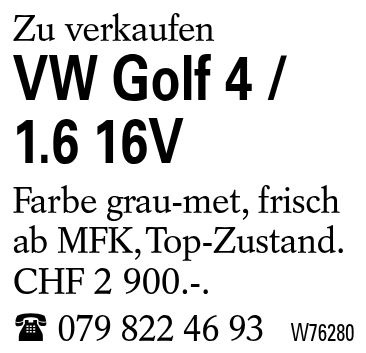 VW Golf 4 / 1.6 16V