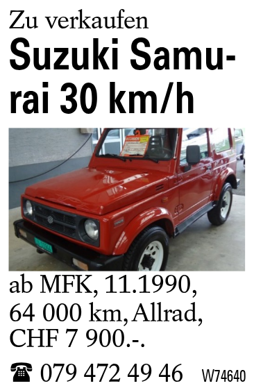 Suzuki Samurai 30 km/h