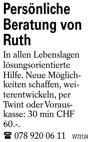 Persönliche Beratung von Ruth