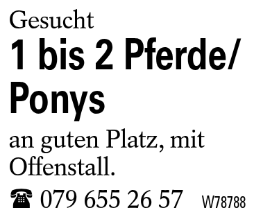 1 bis 2 Pferde/Ponys