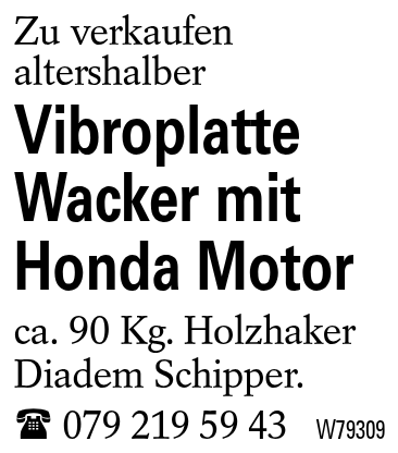 Vibroplatte Wacker mit Honda Motor