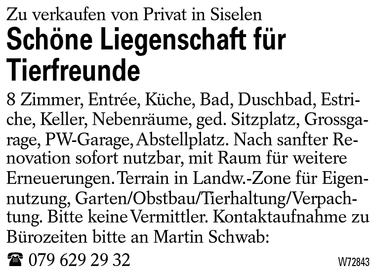 Schöne Liegenschaft für Tierfreunde