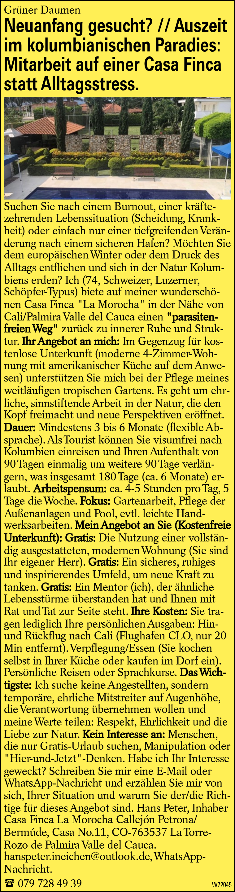 Neuanfang gesucht? // Auszeit im kolumbianischen Paradies: Mitarbeit auf einer Casa Finca statt Alltagsstress.