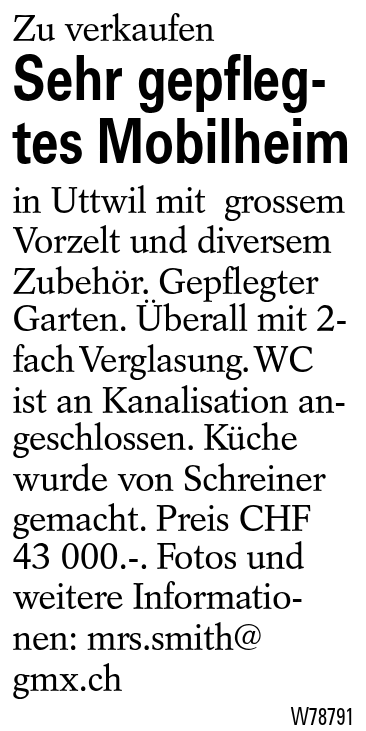 Sehr gepflegtes Mobilheim