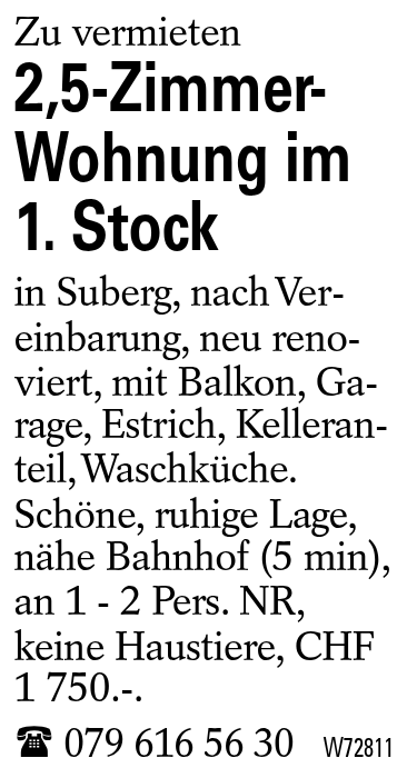 2,5-Zimmer-Wohnung im 1. Stock