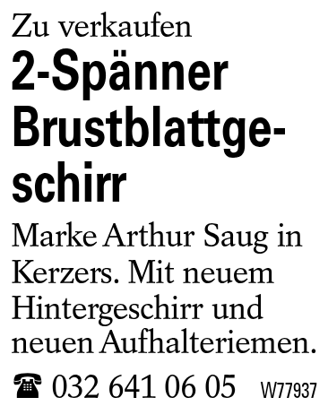 2-Spänner Brustblattgeschirr