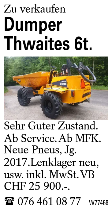 Dumper Thwaites 6t.