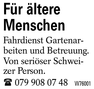 Für ältere Menschen