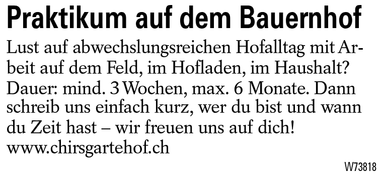 Praktikum auf dem Bauernhof