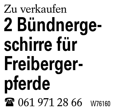 2 Bündnergeschirre für Freibergerpferde