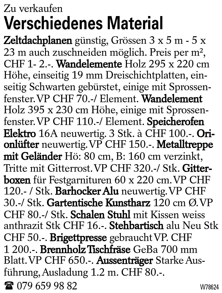Verschiedenes Material