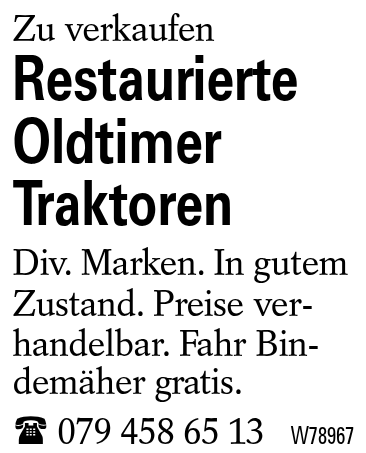 Restaurierte Oldtimer Traktoren
