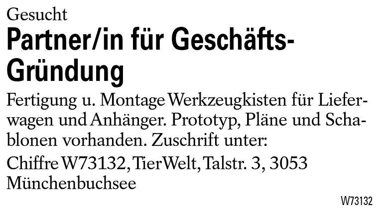 Partner/in für Geschäfts-Gründung