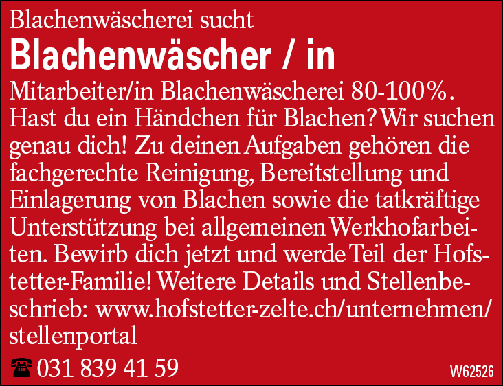 Blachenwäscher / in