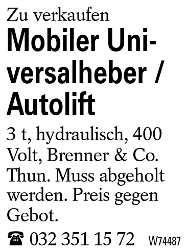 Mobiler Universalheber / Autolift