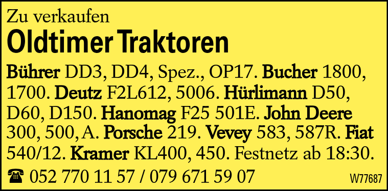 Oldtimer Traktoren