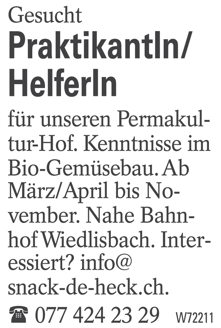 Praktikantin/HelferIn