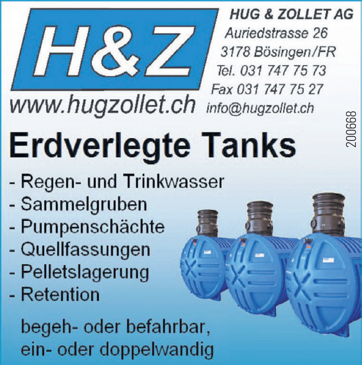Erdverlegte Tanks