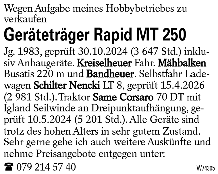 Geräteträger Rapid MT 250