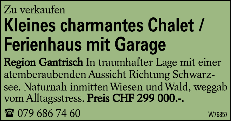 Kleines charmantes Chalet / Ferienhaus mit Garage