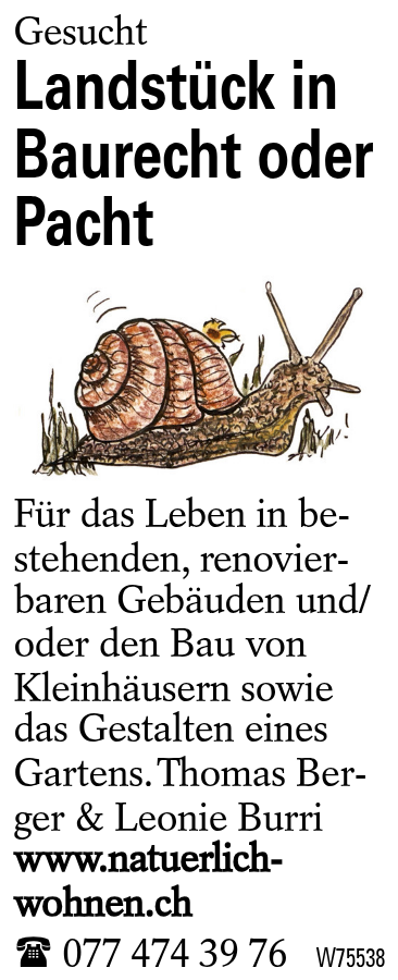 Landstück in Baurecht oder Pacht