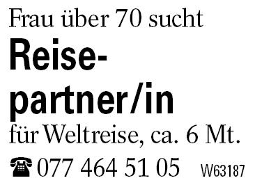 Reise-                   partner/in