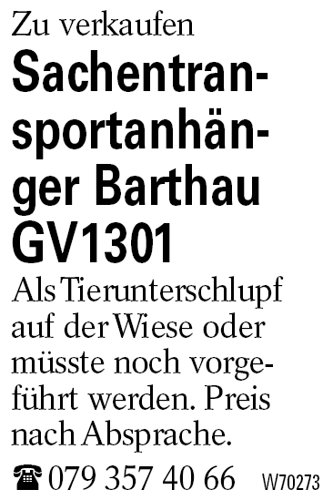 Sachentransportanhänger Barthau GV1301