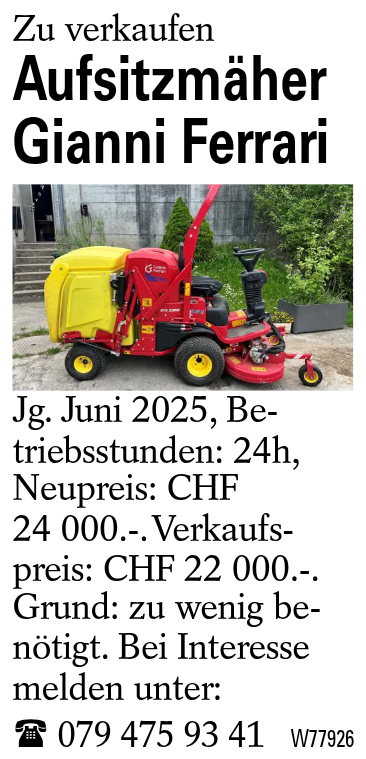 Aufsitzmäher Gianni Ferrari