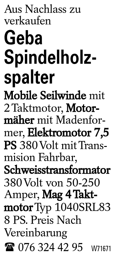 Geba Spindelholzspalter