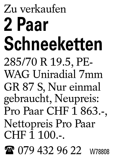 2 Paar Schneeketten
