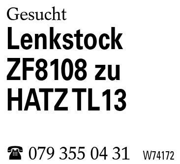 Lenkstock ZF8108 zu HATZ TL13