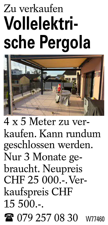Vollelektrische Pergola