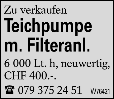 Teichpumpe m. Filteranl.