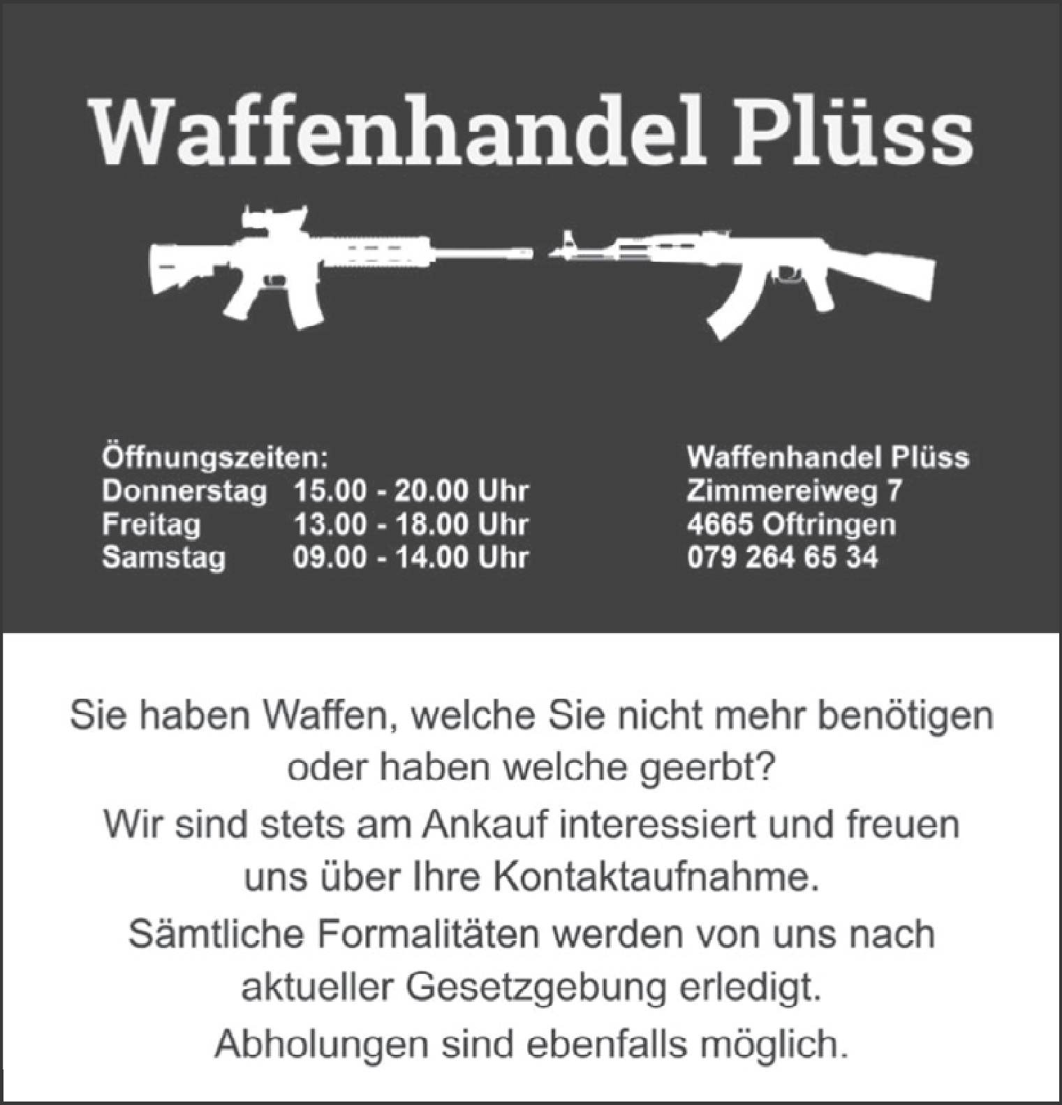 Waffenhandel Plüss
