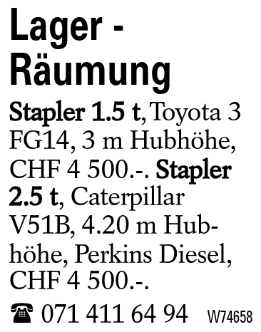 Lager - Räumung