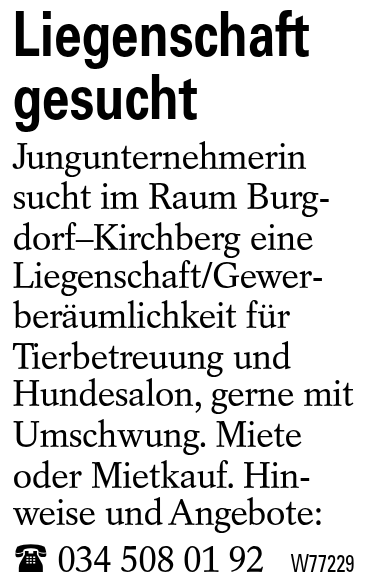 Liegenschaft gesucht