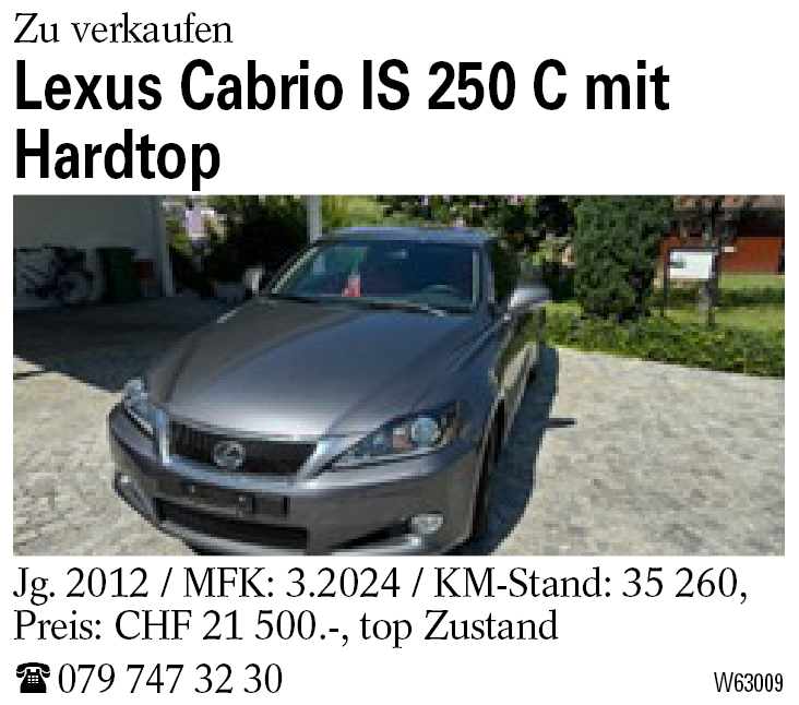 Lexus Cabrio IS 250 C mit Hardtop