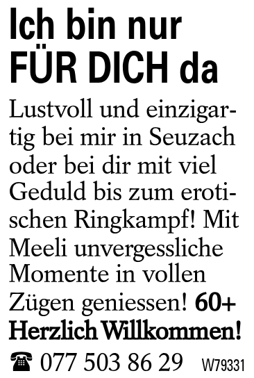 Ich bin nur FÜR DICH da