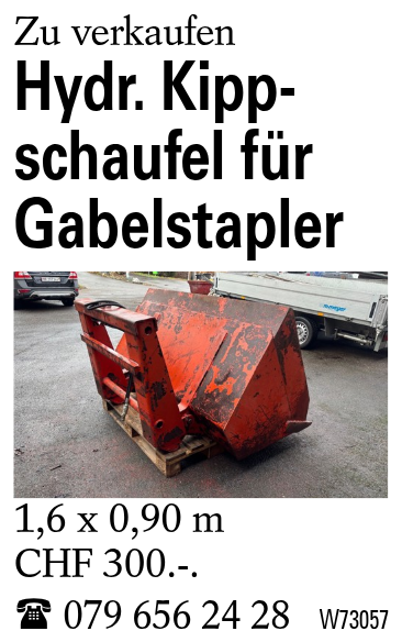 Hydr. Kippschaufel für Gabelstapler