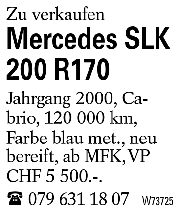 Mercedes SLK 200 R170