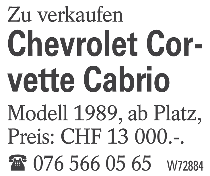 Chevrolet Corvette Cabrio