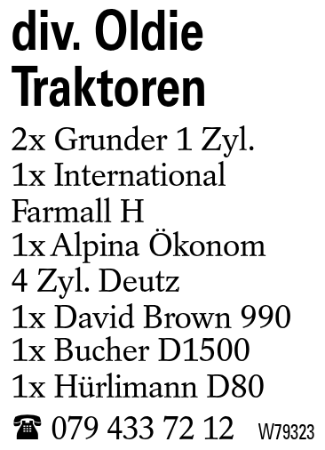 div. Oldie Traktoren