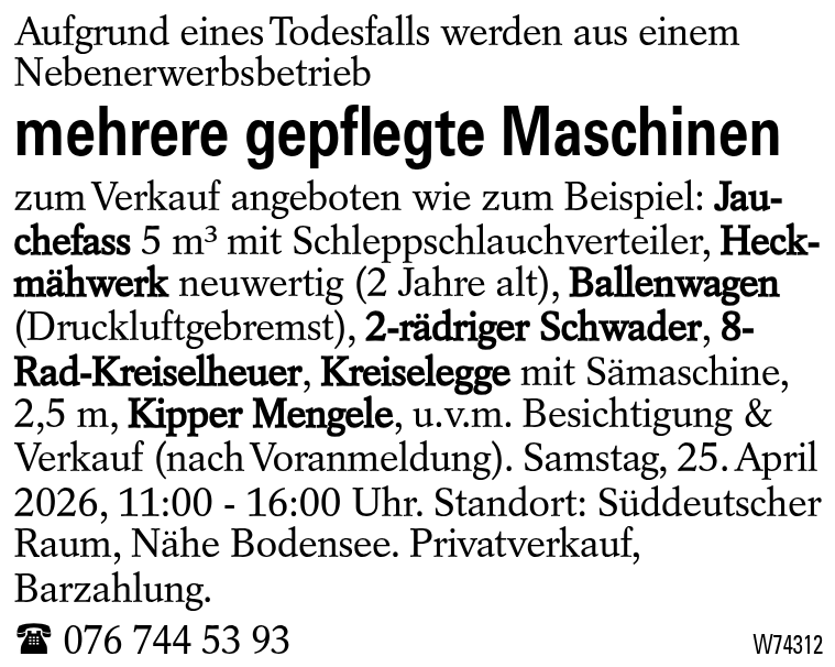 mehrere gepflegte Maschinen