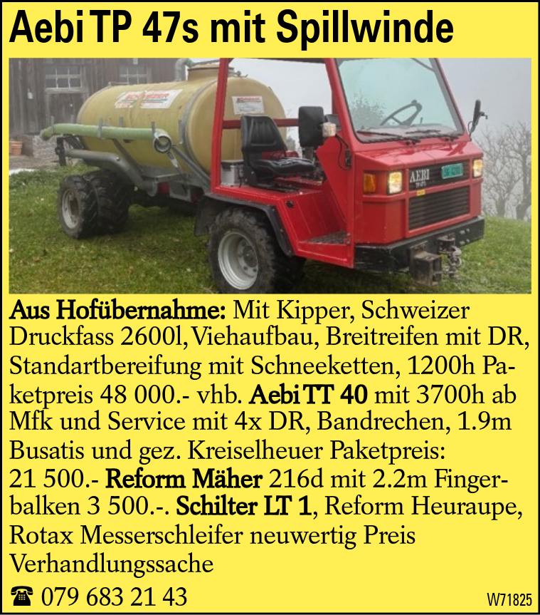 Aebi TP 47s mit Spillwinde